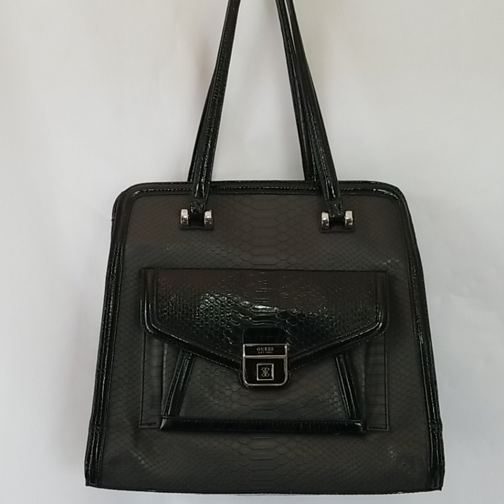 Guess Python Embossed Satchel - Picture 10 of 12